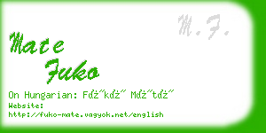 mate fuko business card